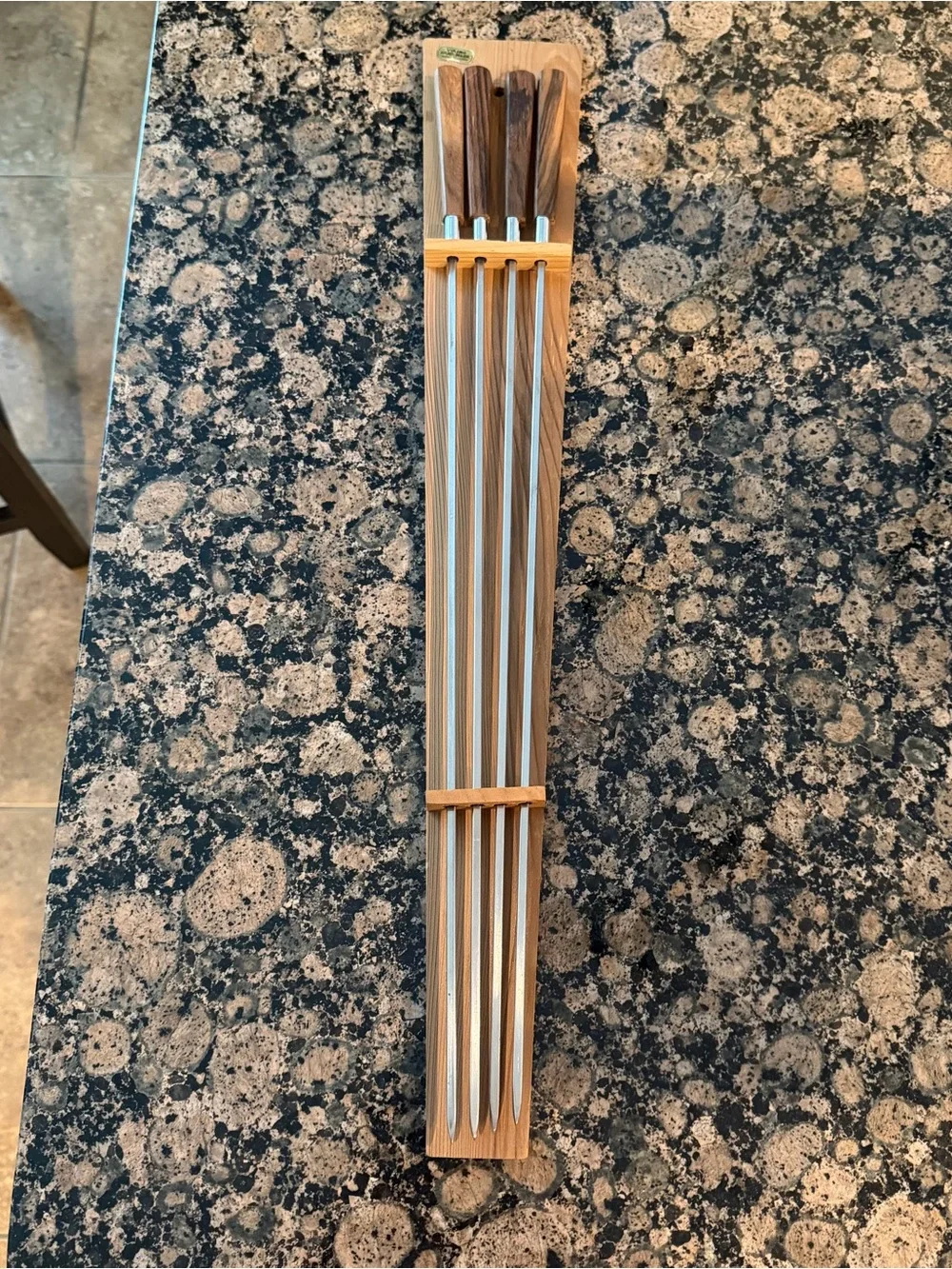 Vintage 1960s Mid Century Modern Decor Set of 4 BBQ Shish Kabob Fondue Skewers